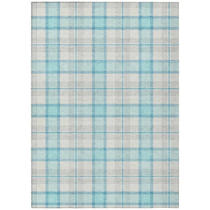 LOOMLAN Rugs Zinara Teal Washable Indoor-Outdoor Rug