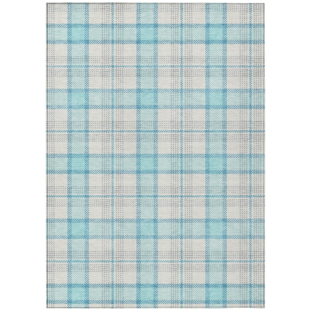 LOOMLAN Rugs Zinara Teal Washable Indoor-Outdoor Rug