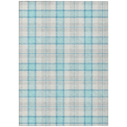 LOOMLAN Rugs Zinara Teal Washable Indoor-Outdoor Rug