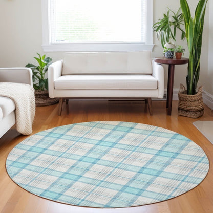 LOOMLAN Rugs Zinara Teal Washable Indoor-Outdoor Rug