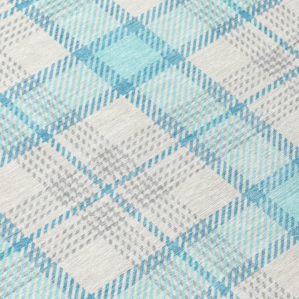 LOOMLAN Rugs Zinara Teal Washable Indoor-Outdoor Rug