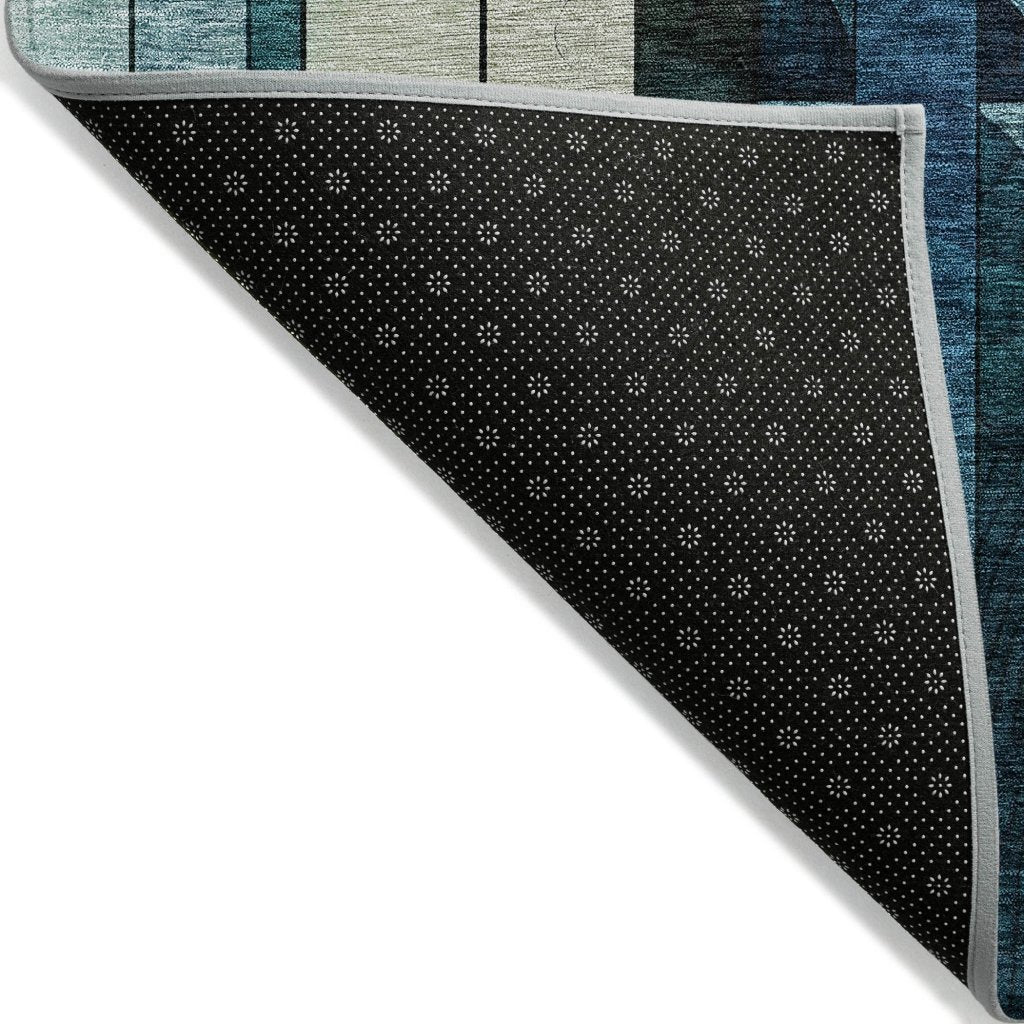 LOOMLAN Rugs Ziva Blue Washable Indoor-Outdoor Rug
