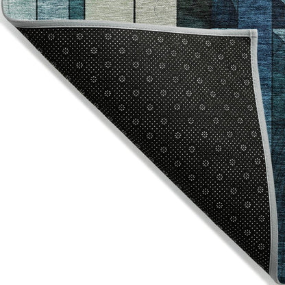 LOOMLAN Rugs Ziva Blue Washable Indoor-Outdoor Rug