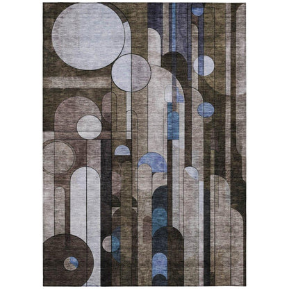 LOOMLAN Rugs Ziva Brown Washable Indoor-Outdoor Rug