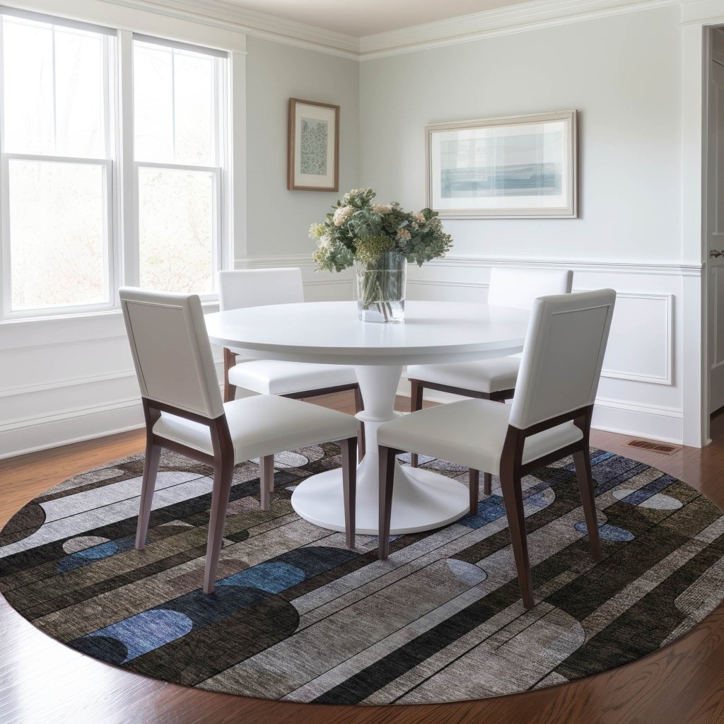 LOOMLAN Rugs Ziva Brown Washable Indoor-Outdoor Rug