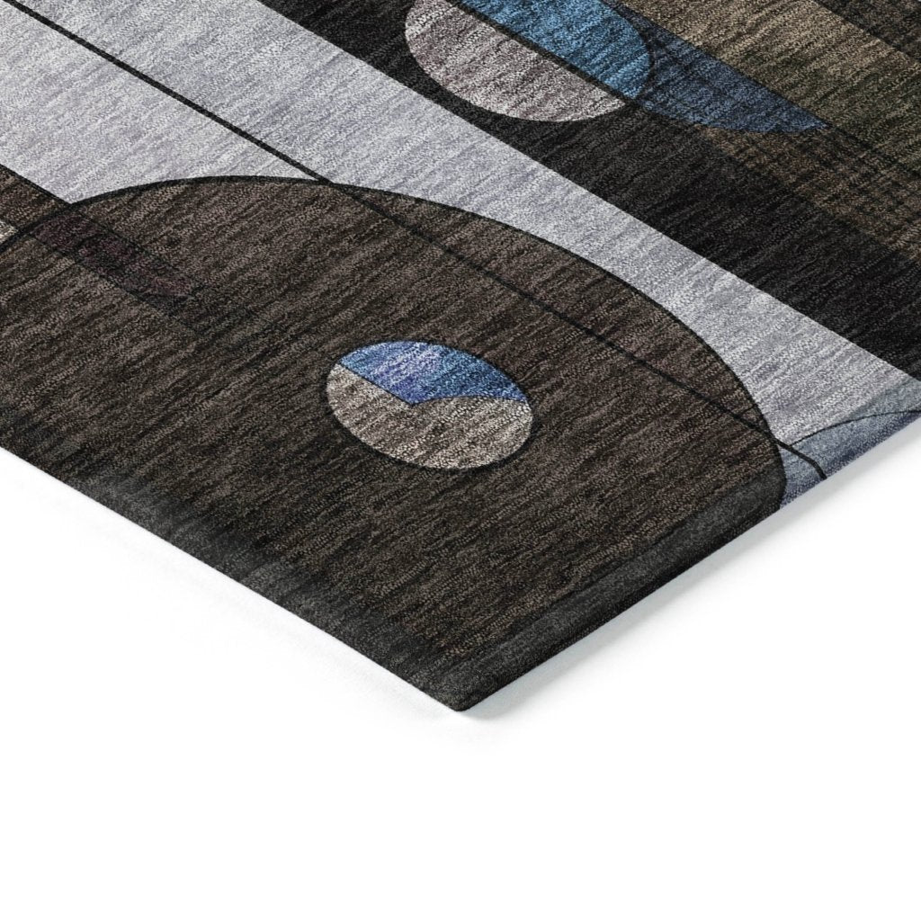 LOOMLAN Rugs Ziva Brown Washable Indoor-Outdoor Rug
