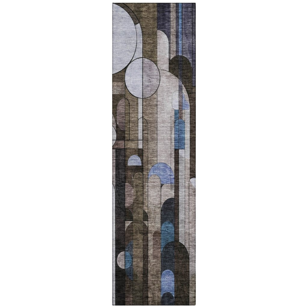 LOOMLAN Rugs Ziva Brown Washable Indoor-Outdoor Rug