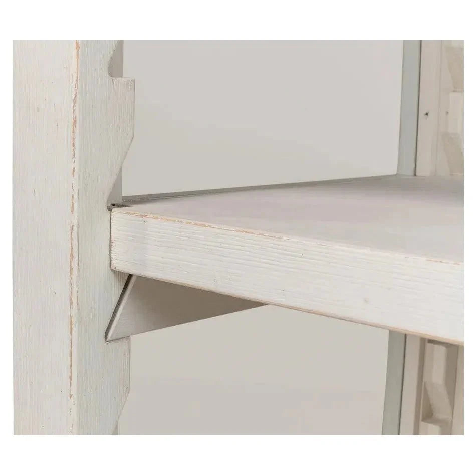 Zoey Bookcase Open Shelves Antique White - LOOMLAN - Sarreid - Bookcases