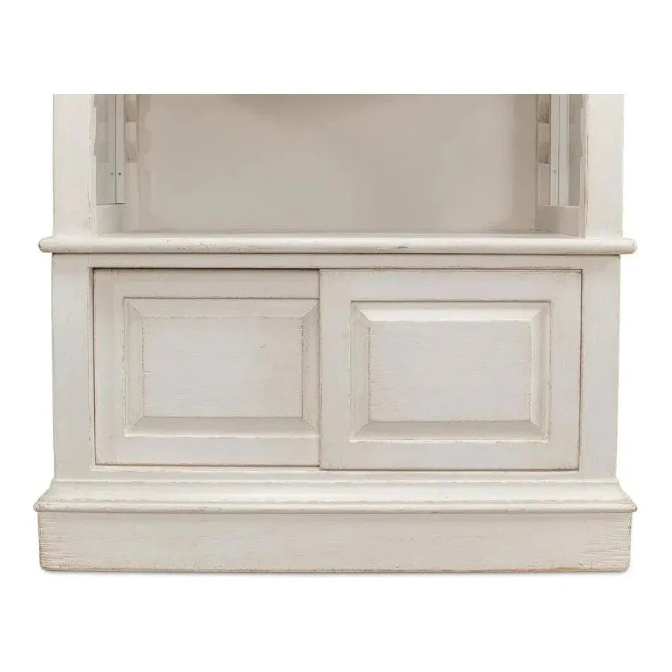 Zoey Bookcase Open Shelves Antique White - LOOMLAN - Sarreid - Bookcases