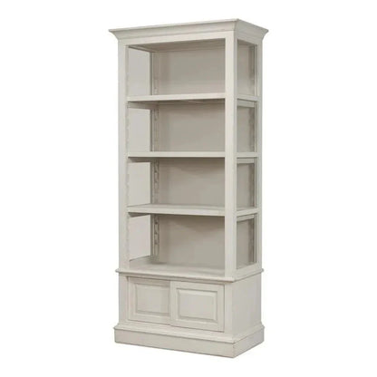 Zoey Bookcase Open Shelves Antique White - LOOMLAN - Sarreid - Bookcases