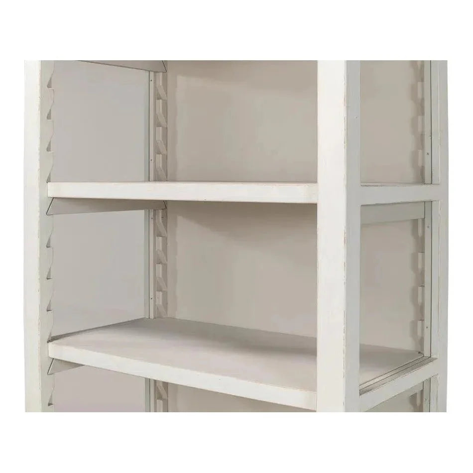 Zoey Bookcase Open Shelves Antique White - LOOMLAN - Sarreid - Bookcases
