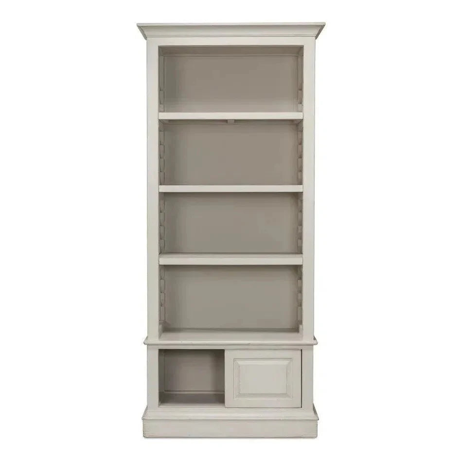 Zoey Bookcase Open Shelves Antique White - LOOMLAN - Sarreid - Bookcases