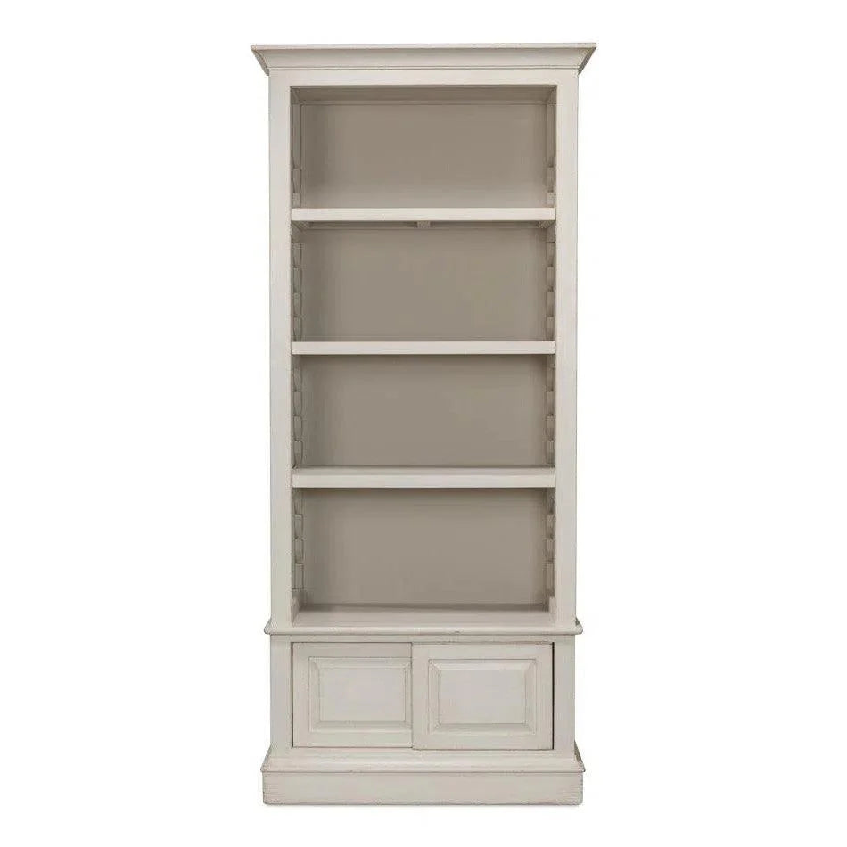 Zoey Bookcase Open Shelves Antique White - LOOMLAN - Sarreid - Bookcases