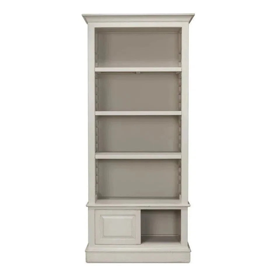 Zoey Bookcase Open Shelves Antique White - LOOMLAN - Sarreid - Bookcases