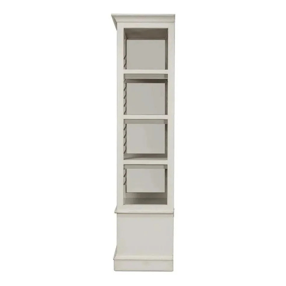 Zoey Bookcase Open Shelves Antique White - LOOMLAN - Sarreid - Bookcases
