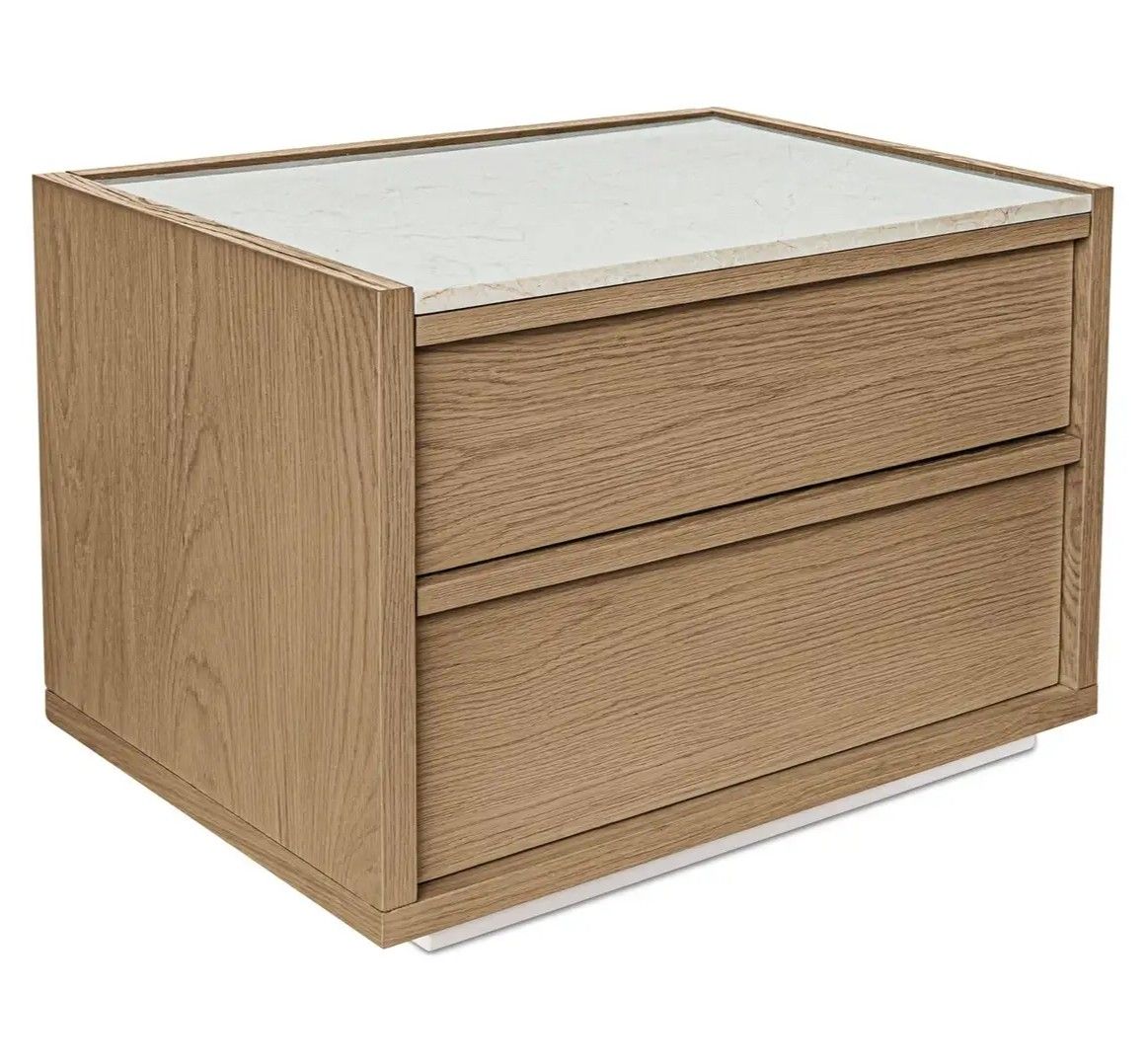 Ashcroft Two Drawers Wood Nightstand