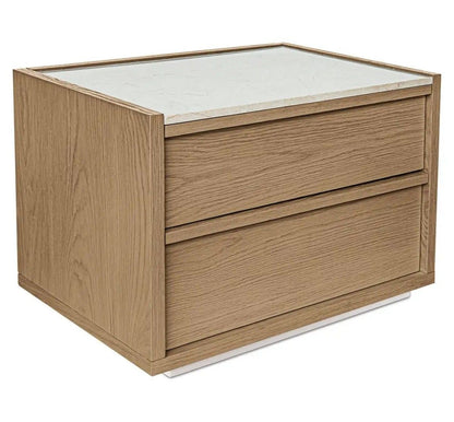 Ashcroft Two Drawers Wood Nightstand