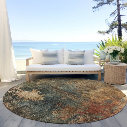 LOOMLAN Rugs Zuleya Green Washable Indoor-Outdoor Rug