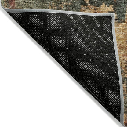 LOOMLAN Rugs Zuleya Green Washable Indoor-Outdoor Rug