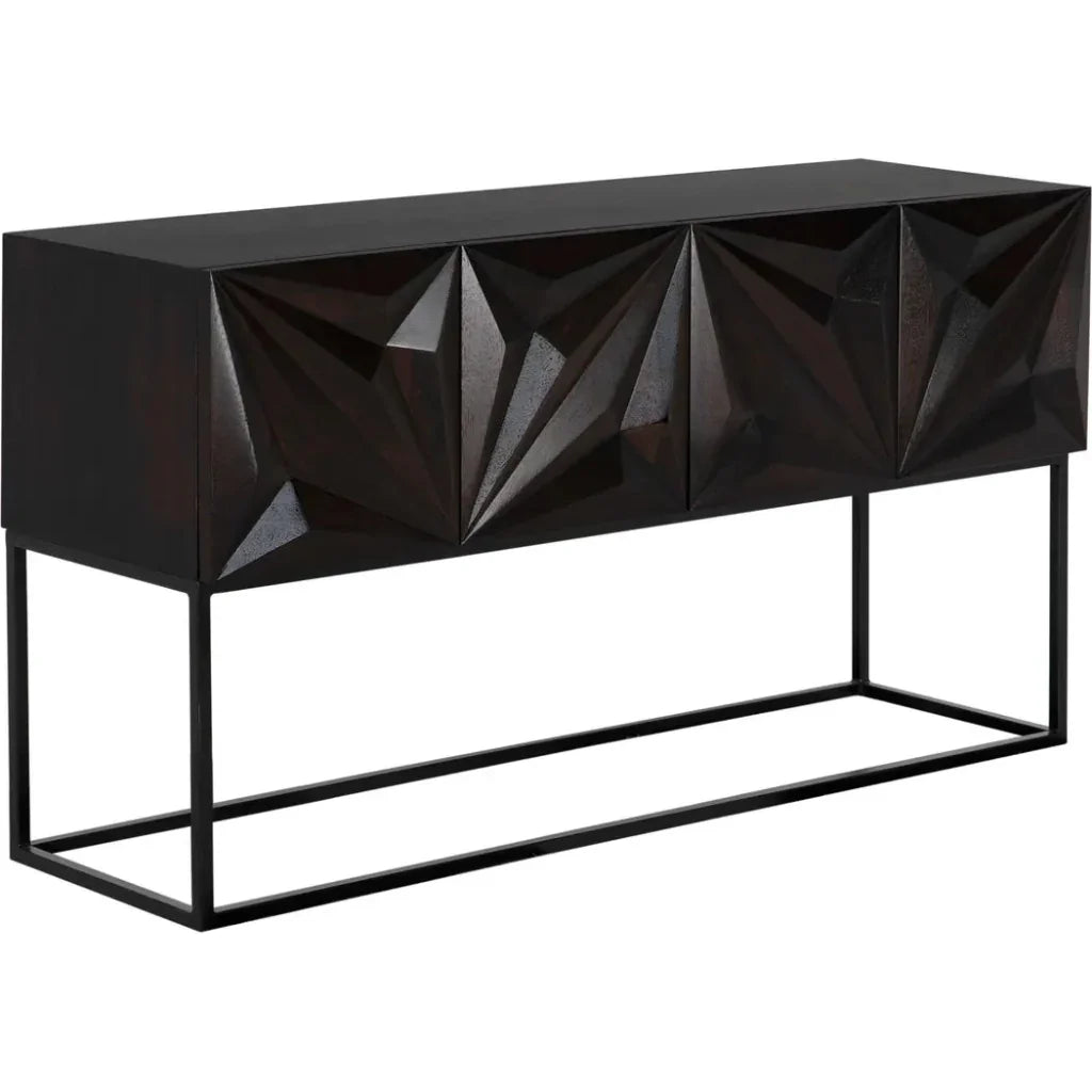 Noir Zurich Wood Rectangle Console Table