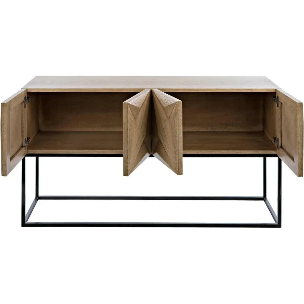 Noir Zurich Wood Rectangle Console Table