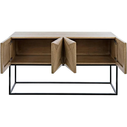 Noir Zurich Wood Rectangle Console Table