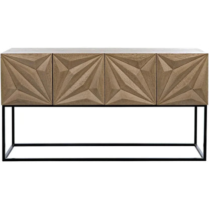 Noir Zurich Wood Rectangle Console Table