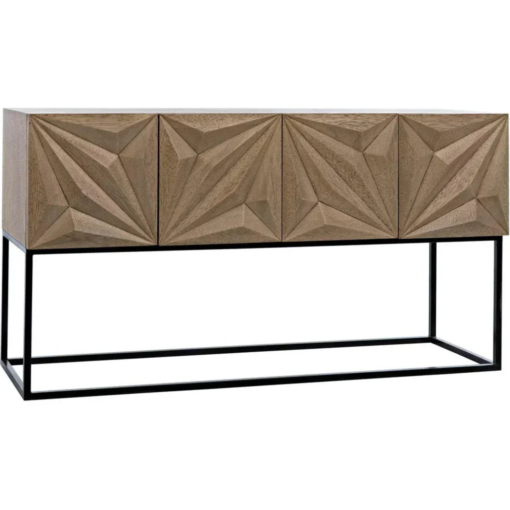 Noir Zurich Wood Rectangle Console Table