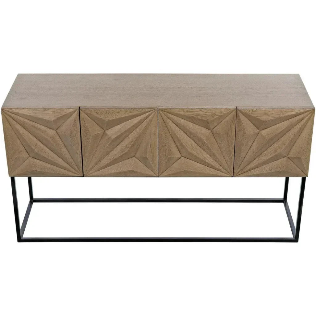 Noir Zurich Wood Rectangle Console Table