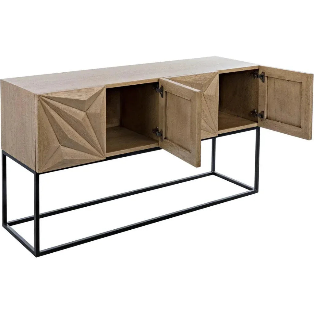 Noir Zurich Wood Rectangle Console Table