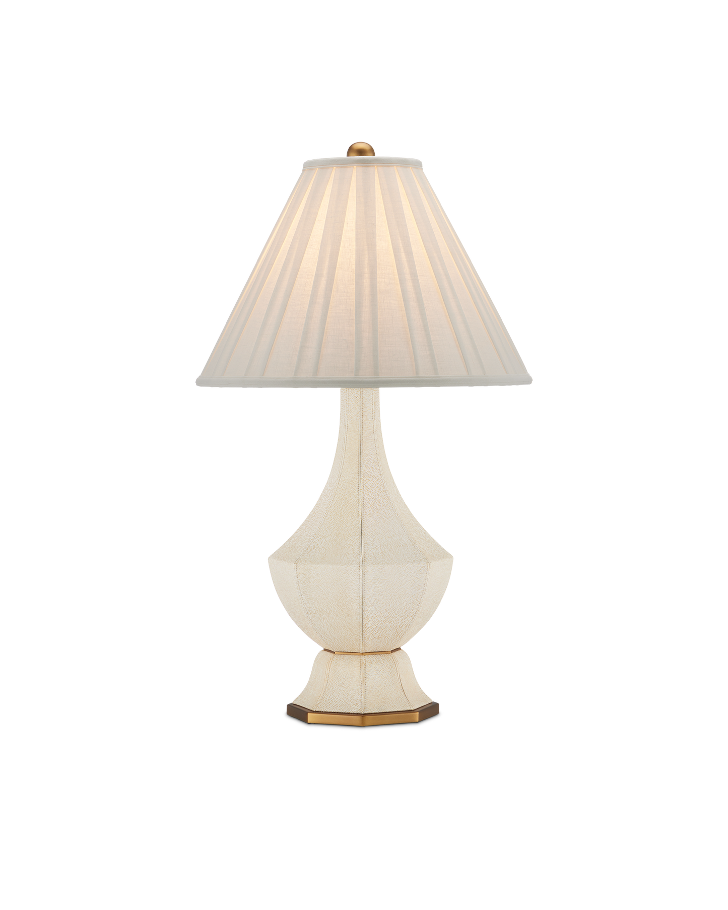 Musetta Leather and Metal Cream Table Lamp