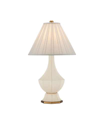 Musetta Leather and Metal Cream Table Lamp