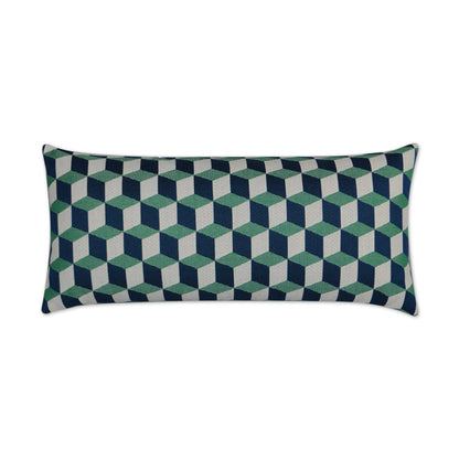 Outdoor Puzzle Lumbar Pillow - Emerald