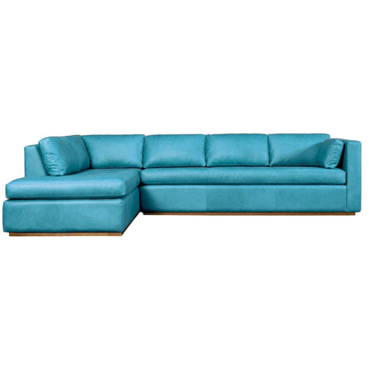 Goldenrod Nubuck Leather Sectional with Chaise