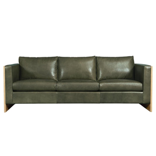 Mendenhall Premium Leather Sofa with Wood Frame