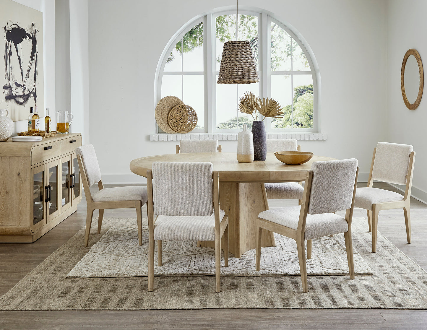 Melia Light Sand Finished Wooden Dining Set