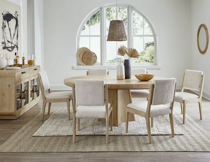 Melia Light Sand Finished Wooden Dining Set