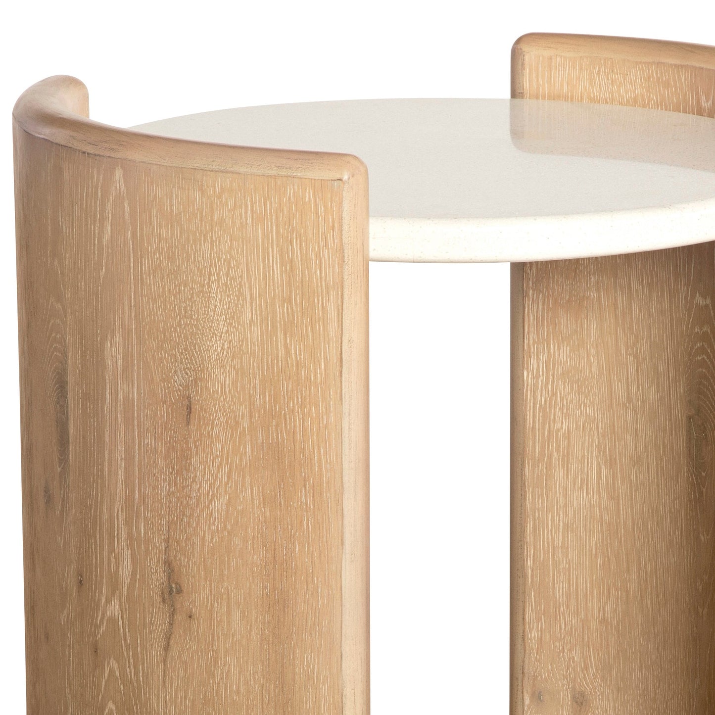 Melia Round End Table with Quartz Top