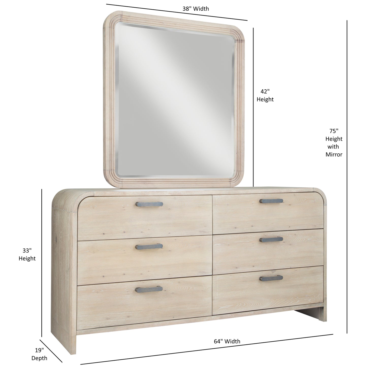 Melia 6-drawer Dresser and Mirror