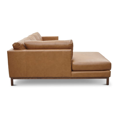 Burbank Small Leather Left Facing Sectional Sofa