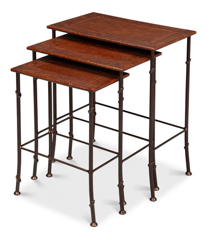 Kew Gardens Leather Nesting Tables