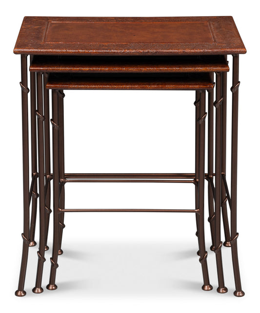 Kew Gardens Leather Nesting Tables