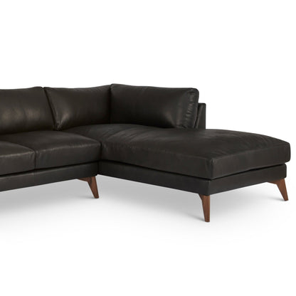 Burbank Small Leather Left Facing Sectional Sofa