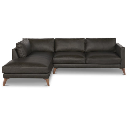 Burbank Small Leather Left Facing Sectional Sofa