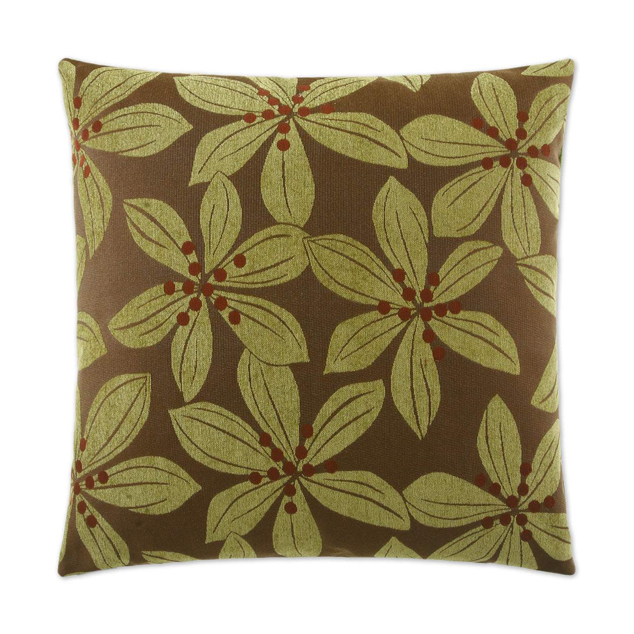 Tropical Leaf Green Throw Pillow With Insert