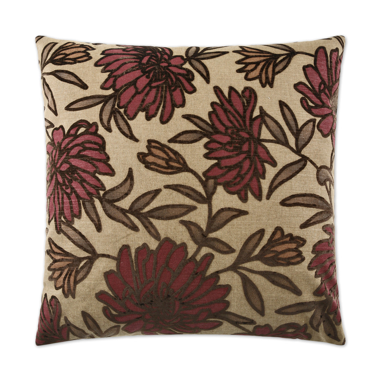 Montague Burgundy Throw Pillow With Insert