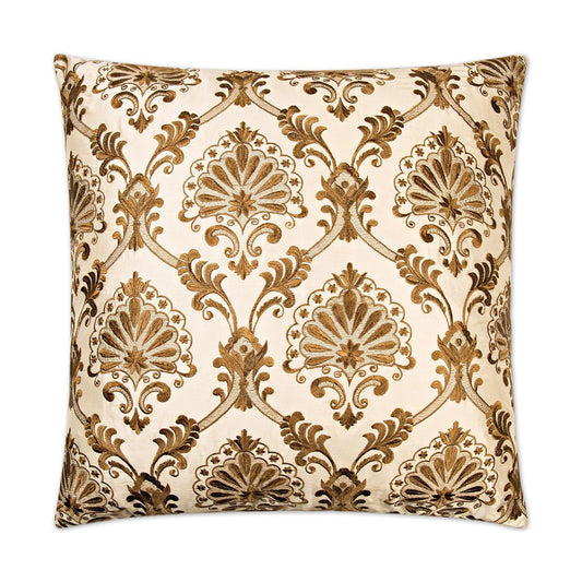 D.V. Kap Tavoos Gold Throw Pillow With Insert