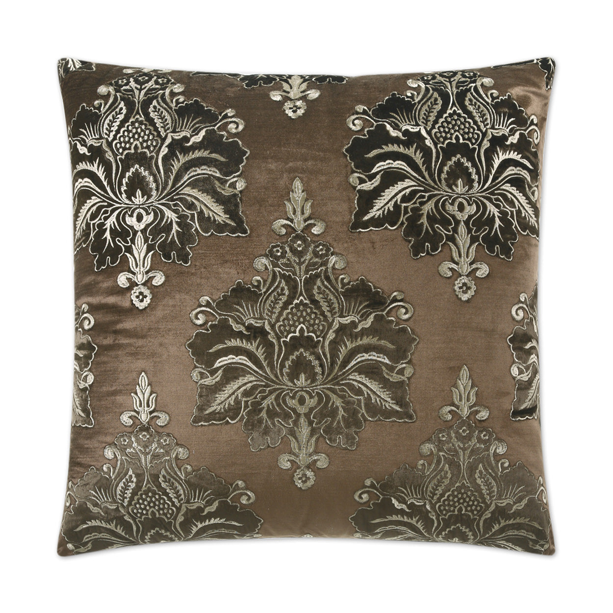 Taj Mahal Chocolate Brown Throw Pillow With Insert