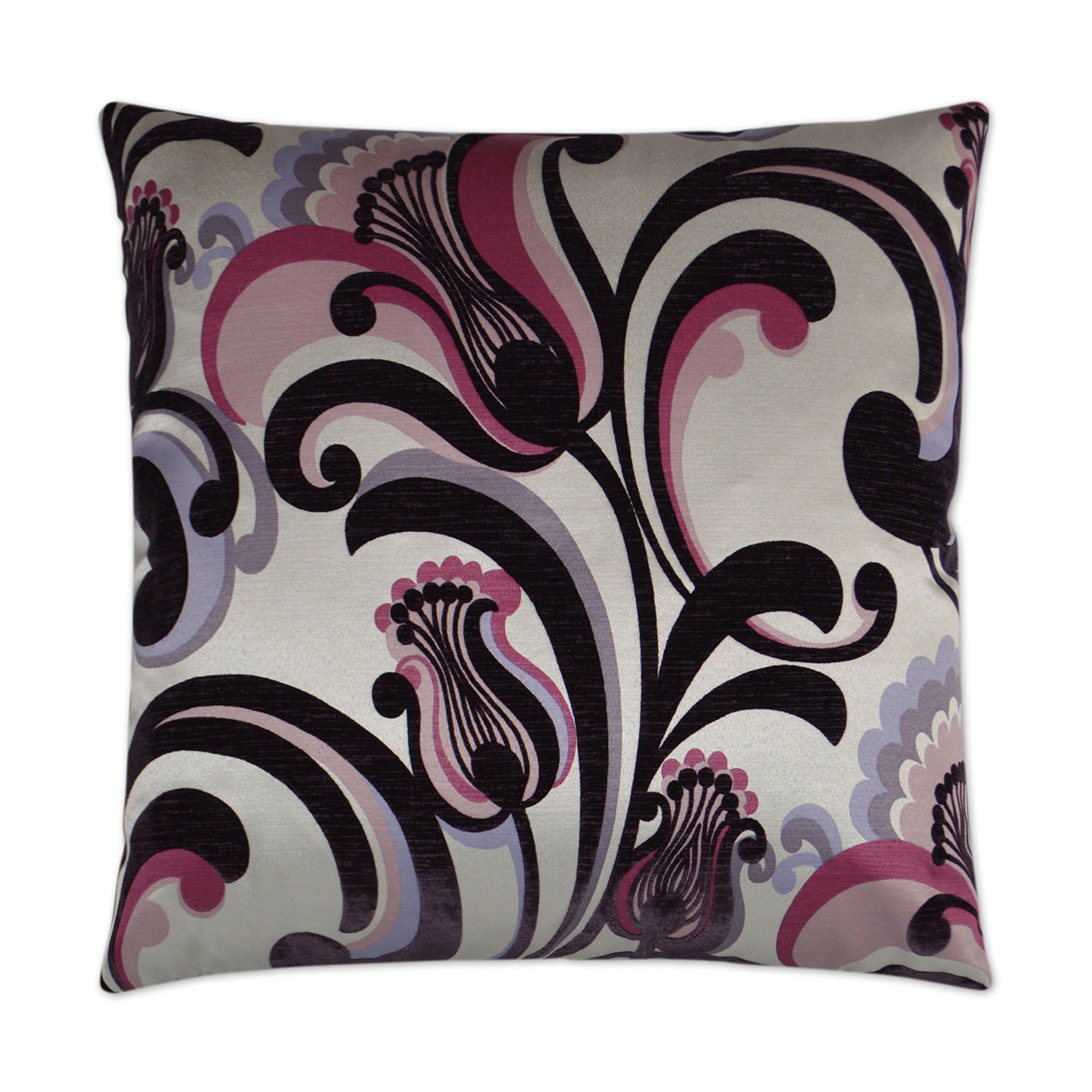 Romanza Aubergine Multi Color Throw Pillow With Insert