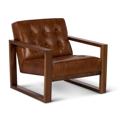 Modern Full Aniline Leather Accent Chair